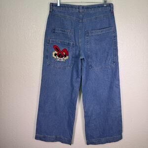 A Lab Mega Jeans size 34 Ravel Pixel Wide Leg Baggy Skater Big Pocket Denim Y2K